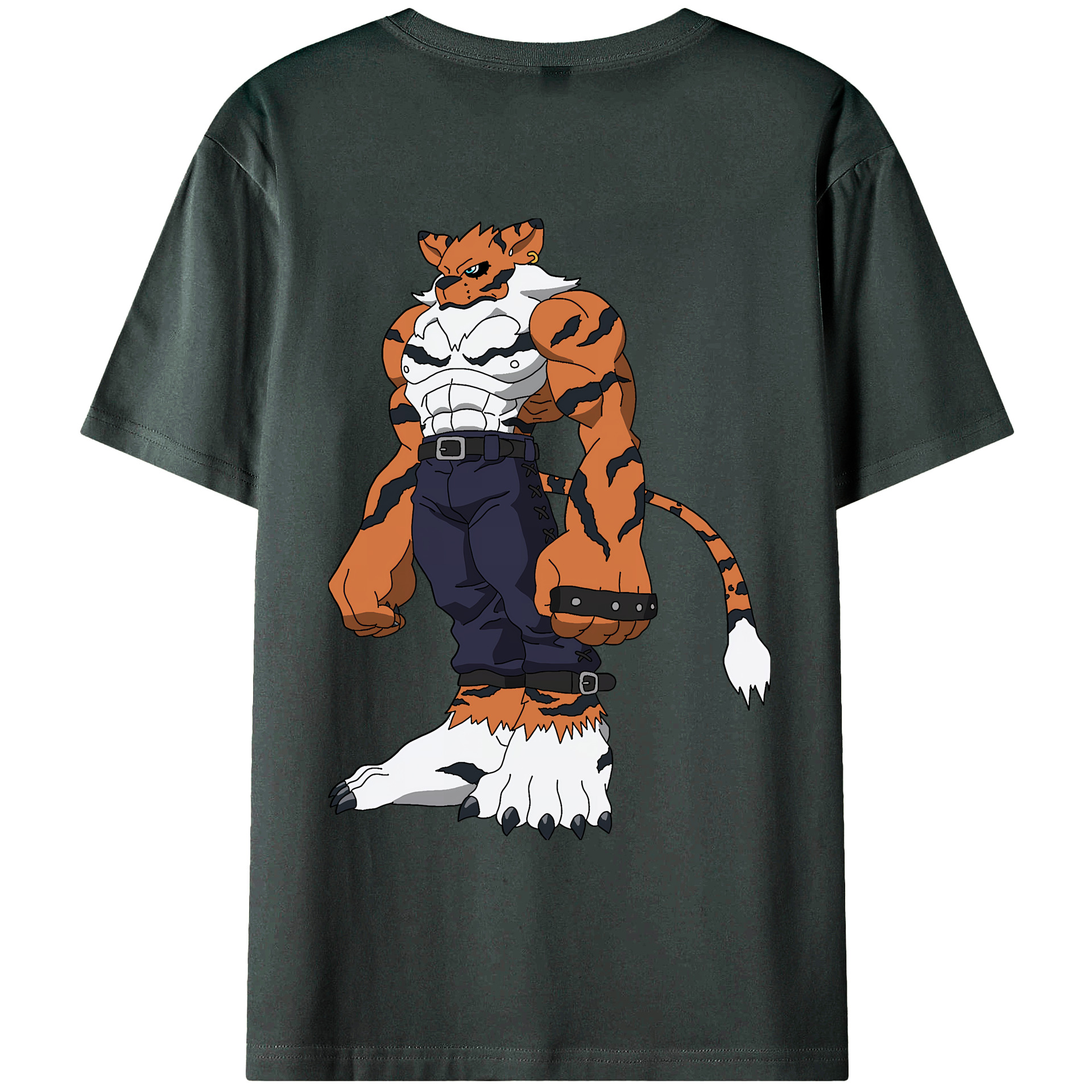 （画像用） Digimon デジタルモンスター/デジモン 綿100％ メンズ半袖Tシャツ（バックプリント） 通気性